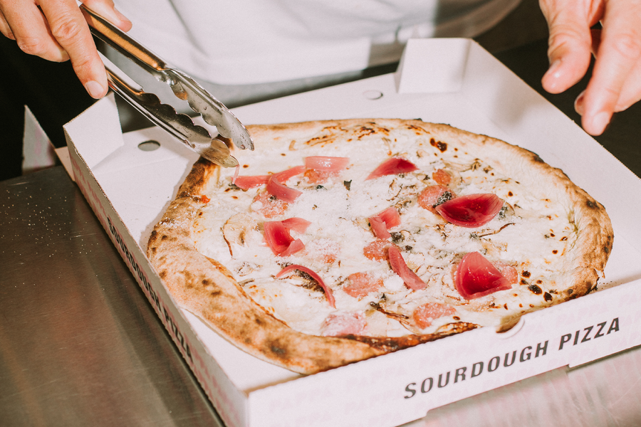 2 pizzaer fra Pappa Pizza